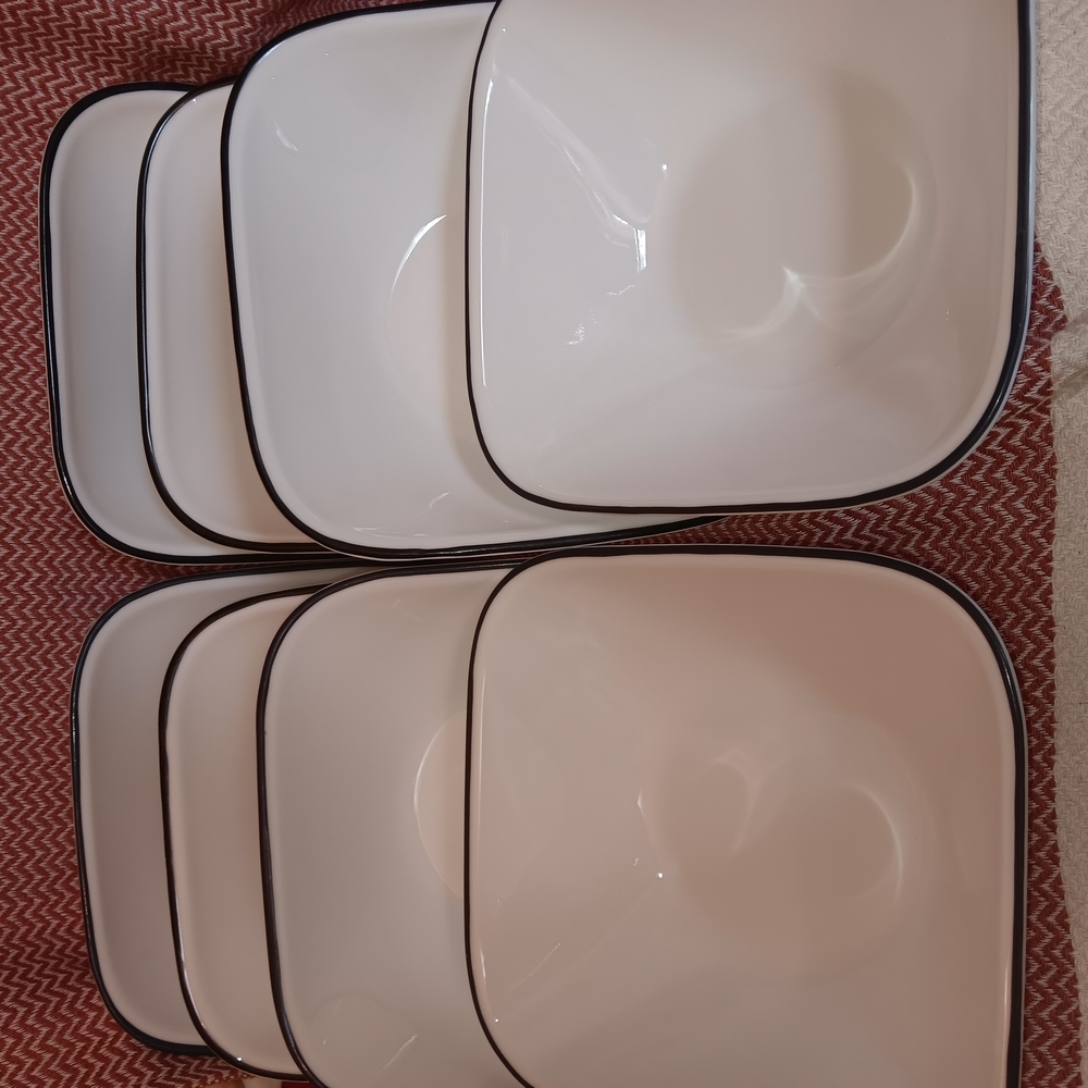 Elegant White Square Dinnerware Set
